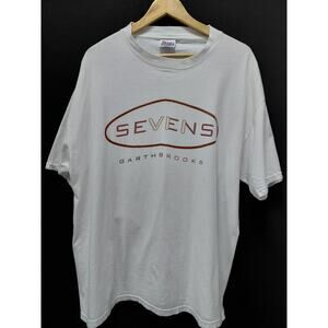 Vintage Hanes BEEFY-T Sevens Garth Brooks Tour T-Shirt White Basic Short Size XL